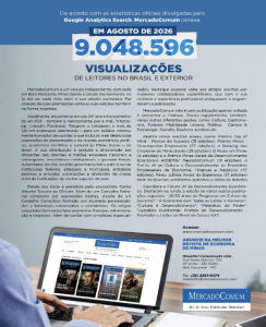 De acordo com estatísticas do Google Analytics Search a publicação MercadoComum obteve 9,049 milhões de visualizações no mês de agosto último e 65,031 milhões durante todo o ano de 2026.